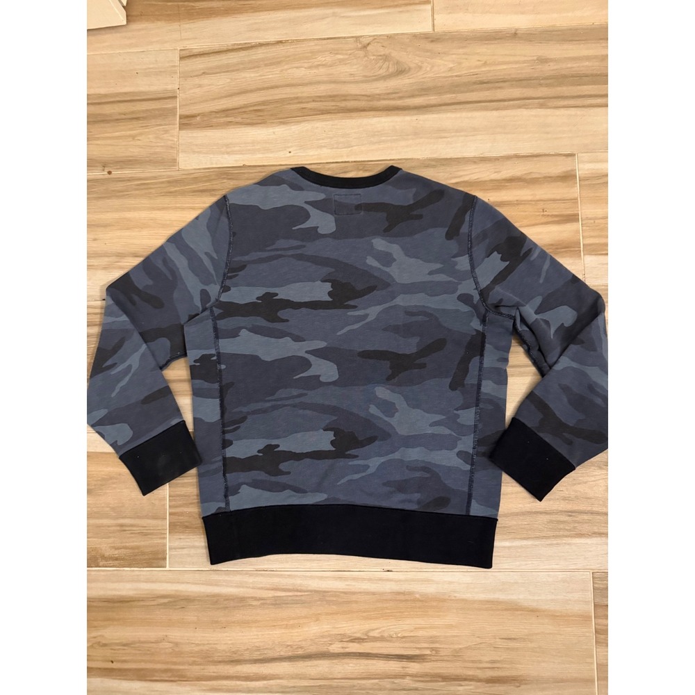 Abercrombie & Fitch Mens Blue Camo Moose Logo Crewneck Sweatshirt Size M - Picture 3 of 6